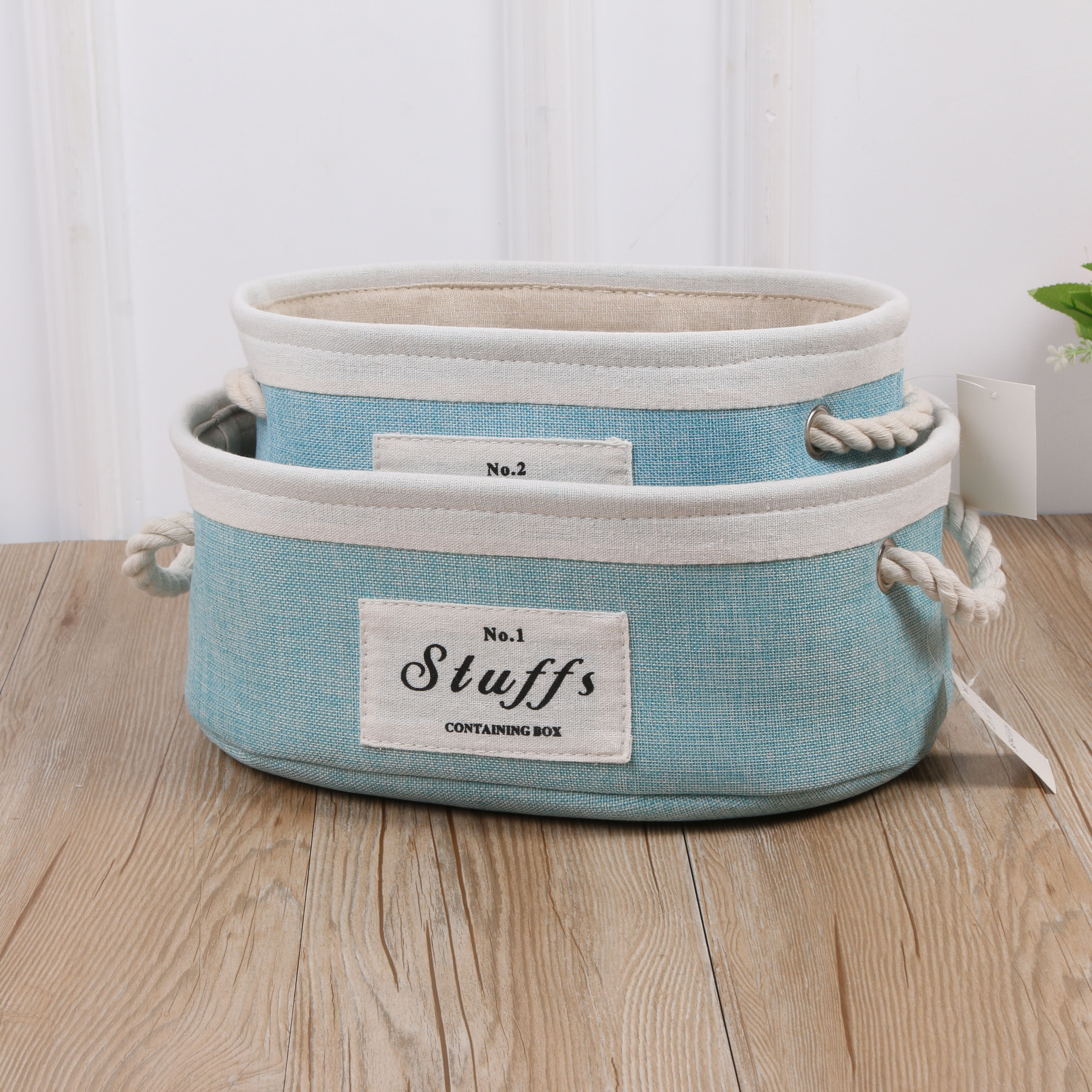 Imitation Linen Oval 2-Piece Linen Storage Box Storage Box Organizer Box Utility Box Storage Box Specification drawing
