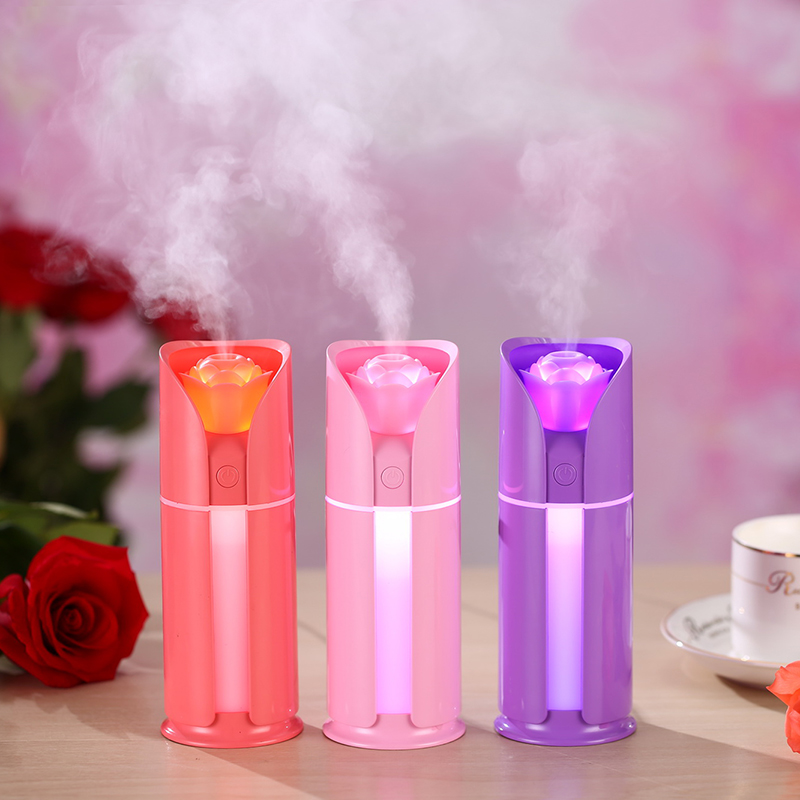 Rose Love usb Humidifier, Bedroom Silent Mini Air Desk, Car Air Conditioner, Night Light