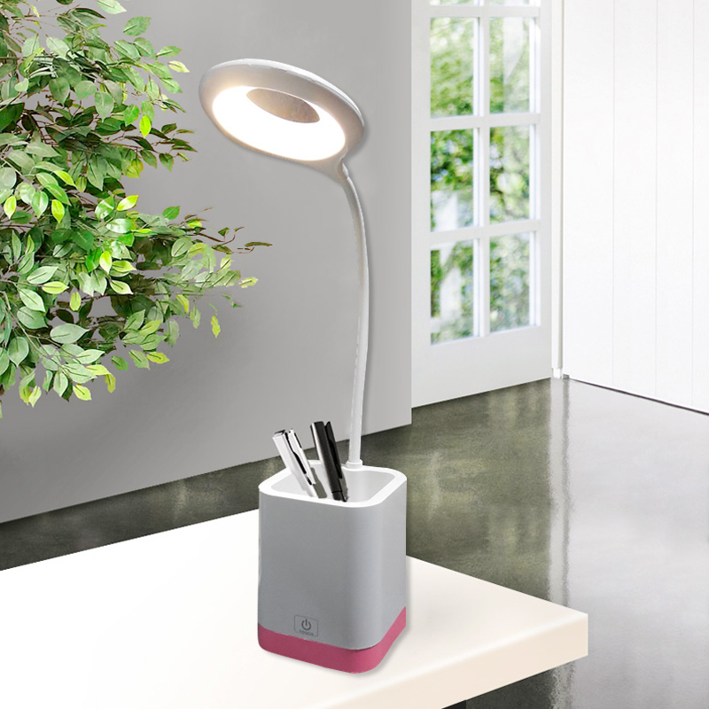 led desk lamp, charging, college student study desk, eye-protecting lamp, bedroom dormitory, children's pen holder, reading small desk lamp details Picture