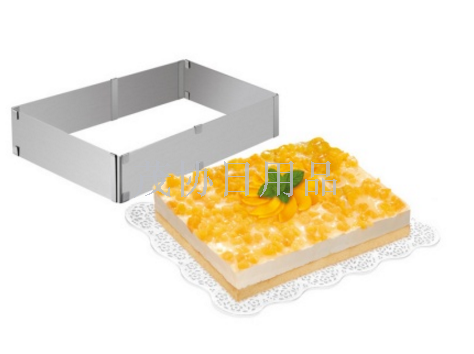 Stainless steel mousse ring retractable square cake ring cake mold