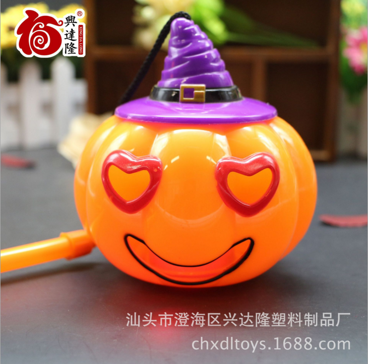 新款QQ表情南瓜灯 手提音乐南瓜灯 万圣节声控南瓜灯产品图