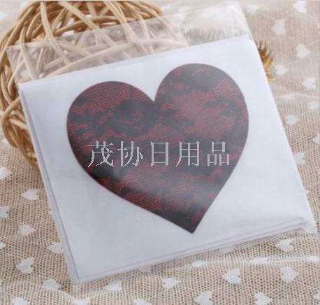 Disposable silk red heart fun anti-bulge nipple patch for women summer essential products