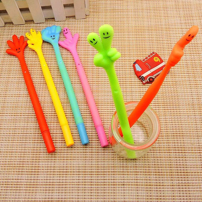 日韩可爱定制水笔 创意卡通硅胶动物造型中性笔新款手势学生笔细节图