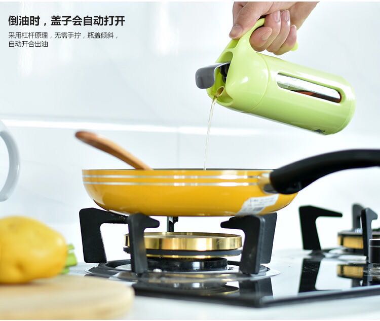 New automatic opening and closing oil pot, glass oil control pot, creative leak-proof opening lid seasoning pot, oil pot Application Scenario