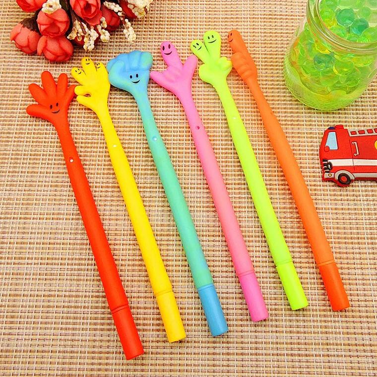 日韩可爱定制水笔 创意卡通硅胶动物造型中性笔新款手势学生笔产品图