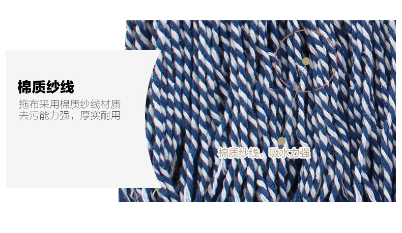 Wooden handle mop, super absorbent cotton thread mop, wooden handle mop, thickened cotton mop manufacturer wholesale Specification image