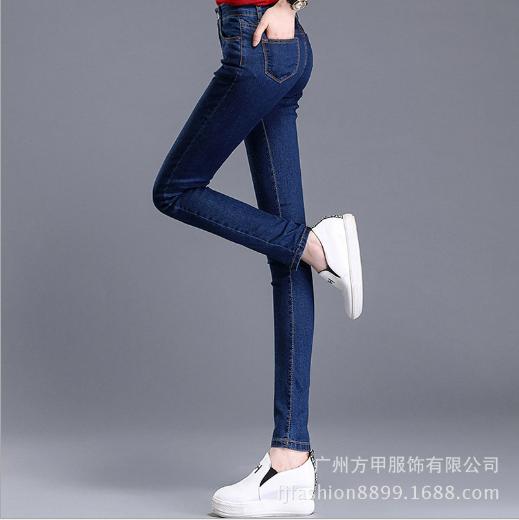 Autumn and winter washed jeans for women, Korean-style slimming stretch pencil skinny pants