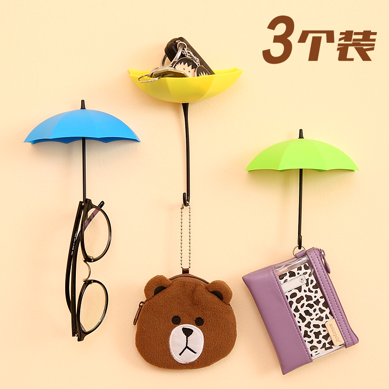 创意雨伞挂钩粘钩强力粘胶无痕免钉厨房浴室门后墙壁挂钩产品图