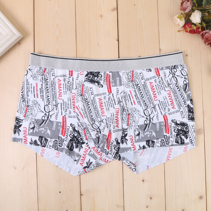 Korean Version Of Men's Cartoon Square Corner British English Fashion Underwear Flower Boxers Specification drawing
