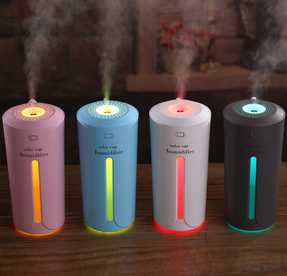 彩光杯加湿器USB迷你加湿器 办公家用静音喷雾车载夜灯加湿器