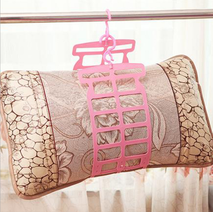 多功能双钩枕头晾晒架 可调节晒枕架 塑料玩具晒枕头架子细节图