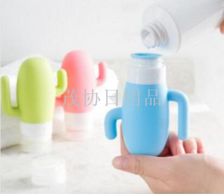 Cactus silicone dispenser bottle body wash hand sanitizer lotion bottle Travel toiletry bottle