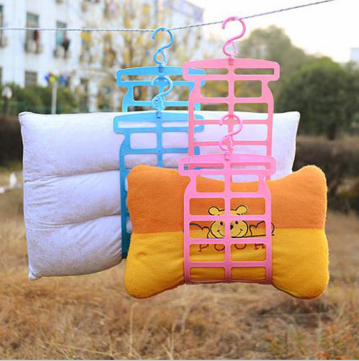 多功能双钩枕头晾晒架 可调节晒枕架 塑料玩具晒枕头架子