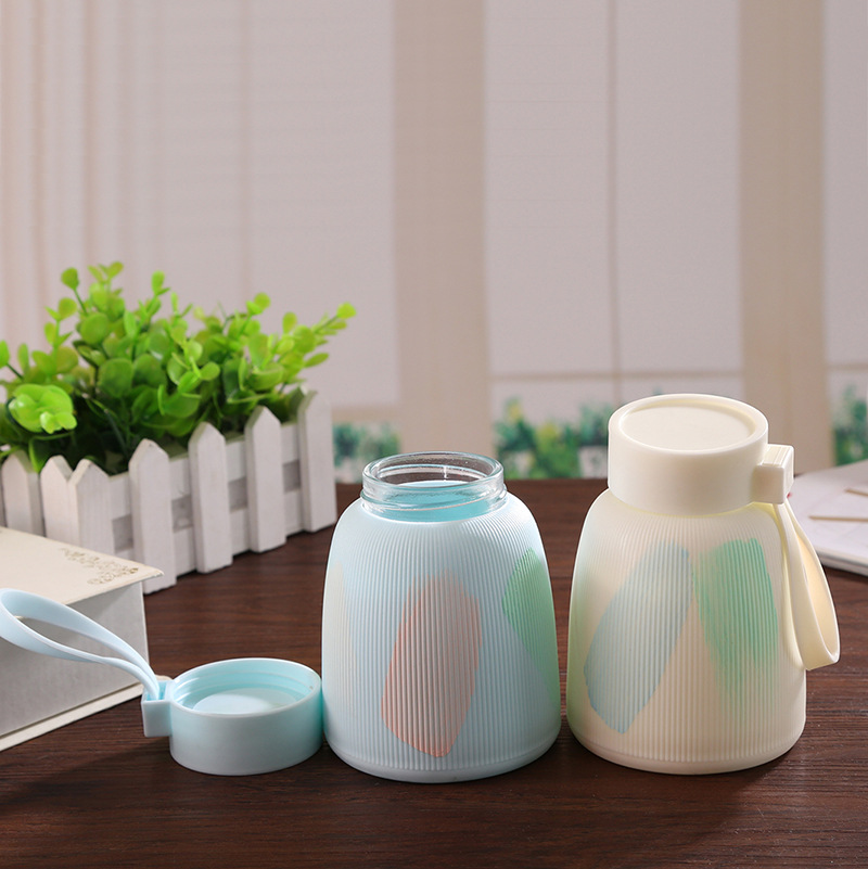 Cute anti-scald plastic shell glass cups, promotional gift cups, glass cups, plastic glass cups, ceramic cups, insulated cups Specification image