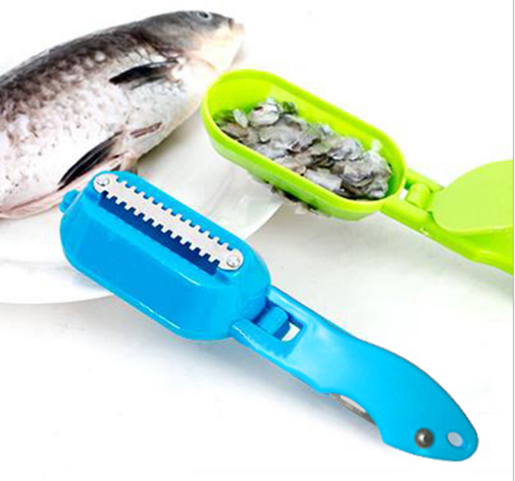 Stainless steel fish scale scraper with cover, fish scale remover, kitchen descaling tool, fish-killing device, planer for removing fish scales Application Scenario