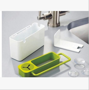 Kitchen sink storage box, sink rag draining rack, kitchen small tools suction cup draining storage rack Specification image