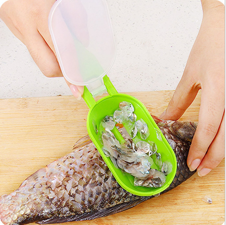 Stainless steel fish scale scraper with cover, fish scale remover, kitchen descaling tool, fish-killing device, planer for removing fish scales details Picture