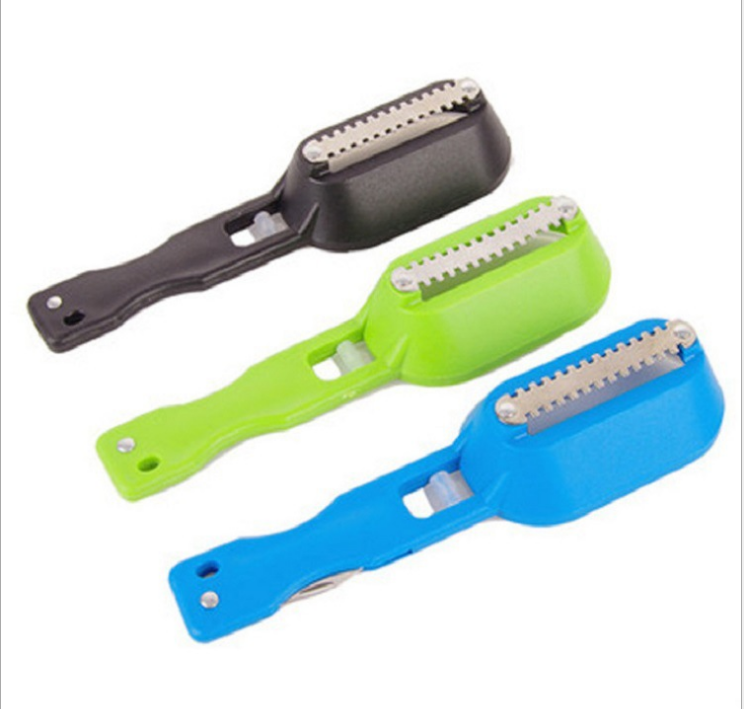 Stainless steel fish scale scraper with cover, fish scale remover, kitchen descaling tool, fish-killing device, planer for removing fish scales