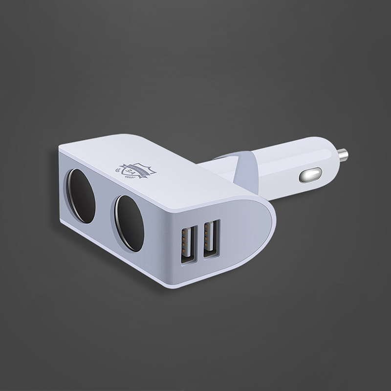 Olico One Tow Two With Usb Direct 90 Degree Turn 4-Core Fast Charging Car Mobile Phone Charger details Picture