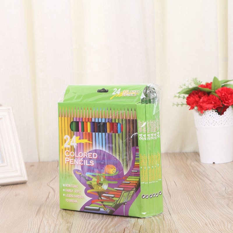 展鹏笔业办公文化淘宝热卖彩色铅笔 24色画笔 彩铅手绘美术涂色笔