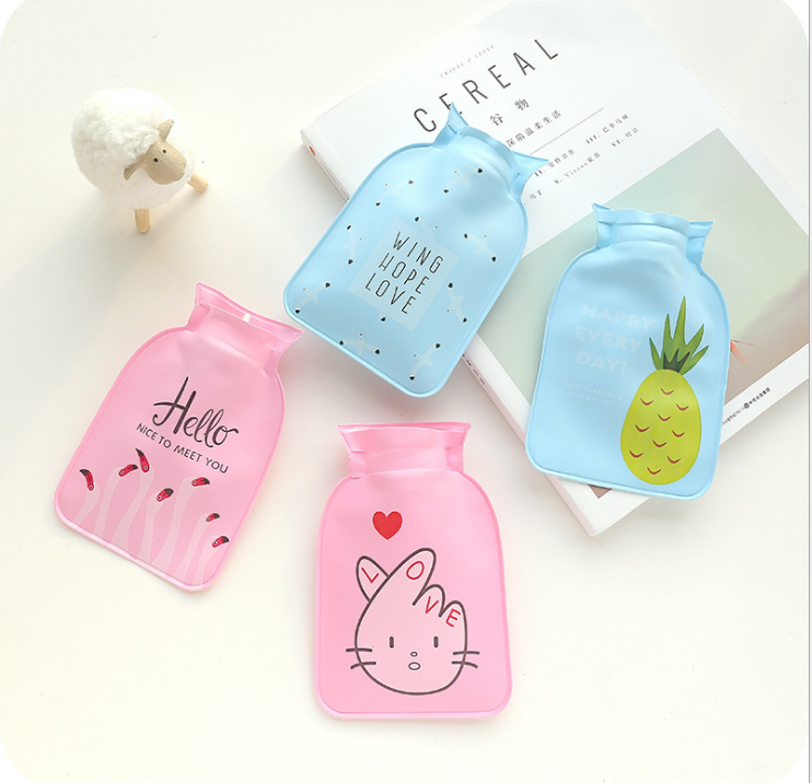 pvc防爆防漏塑胶卡通暖手宝 热水袋 注水冲水暖手袋批发