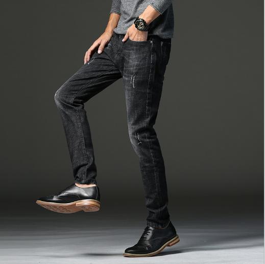 Men's autumn and winter style long pants, Korean-style trendy slim-fit skinny pants, black stretch pants details Picture
