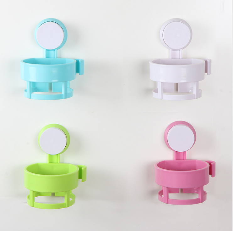 Bathroom powerful suction cup hair dryer rack, bathroom hair dryer storage rack, plastic air duct rack Application Scenario