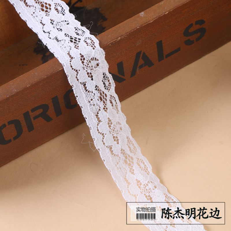 Hollowed-out solid color 2.5cm wide water-soluble embroidered lace, handcrafted accessories, lace ribbon, fabric accessories details Picture