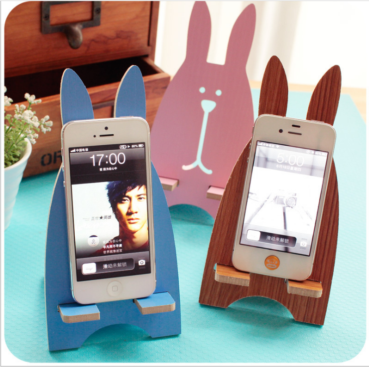 T S-F15 Cute Wooden DIY mobile phone Stand, creative bedside mobile phone stand Specification image