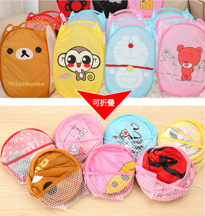 厂家批发折叠卡通印花洗衣篮 脏衣篮 收纳篮玩具筐产品图