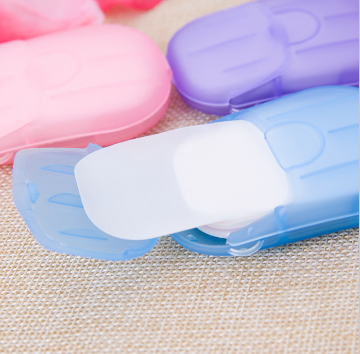 Travel disposable soap sheet Box soap paper Portable hand washing sheet Small soap sheet Mini soap paper random color