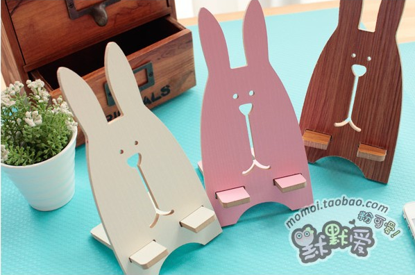 T S-F15 Cute Wooden DIY mobile phone Stand, creative bedside mobile phone stand