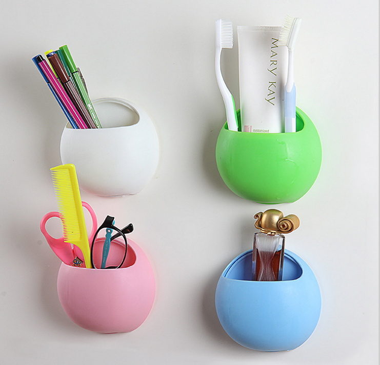 特价清仓创意无痕双吸盘置物架厨房浴室卫生间牙刷牙膏杂物收纳架产品图