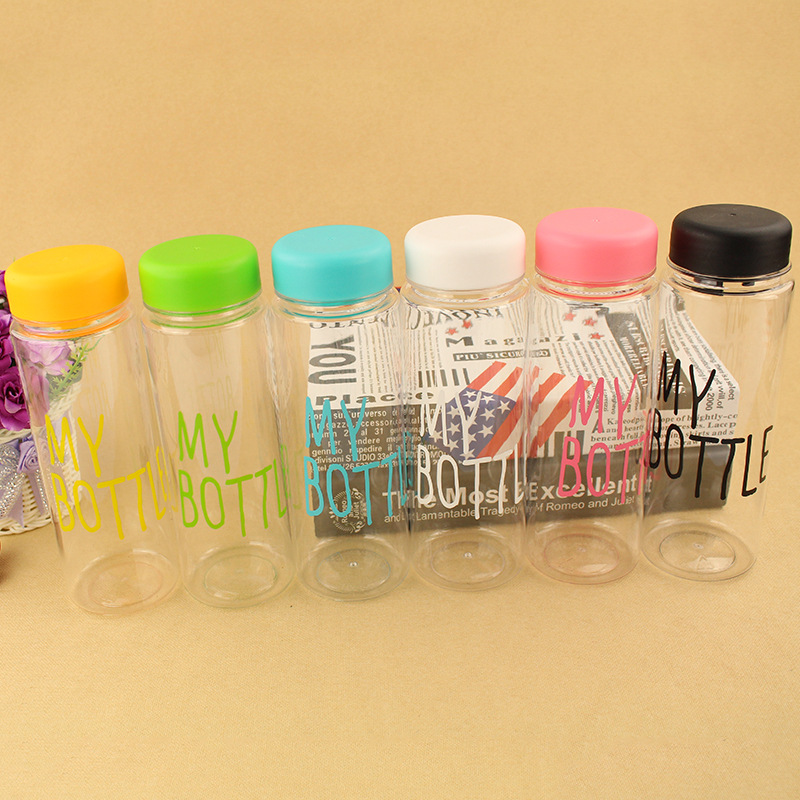 Creative water bottle portable with lid for men and women with 288 print straight cup