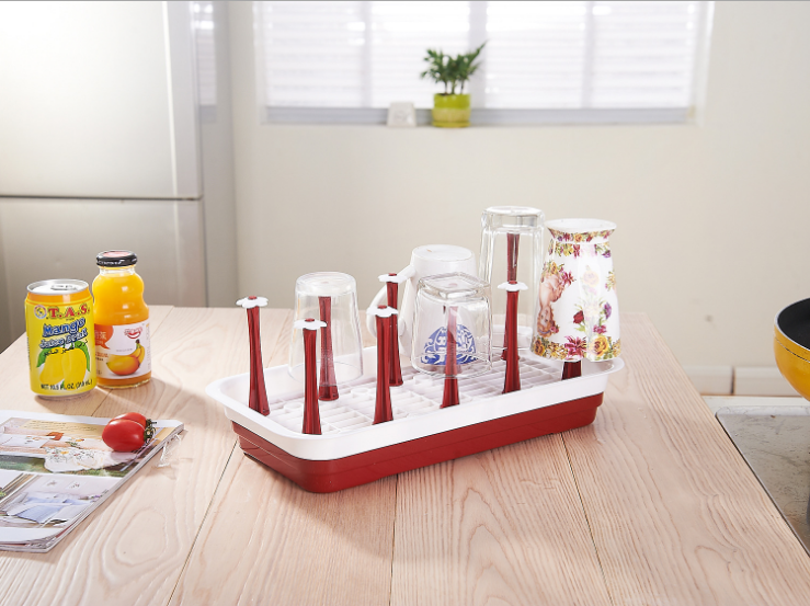创意家居时尚简约家用塑料沥水架方形沥水杯架 沥水架