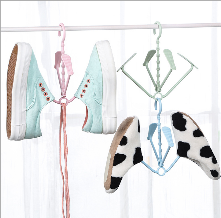 阳台塑料防风挂钩晾鞋架晒鞋架 创意室外多功能小型挂鞋架细节图