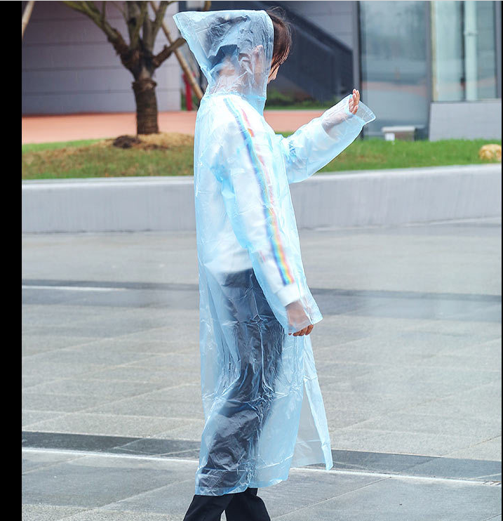 加厚成人透明雨衣均码 pvc连体雨衣户外徒步雨披