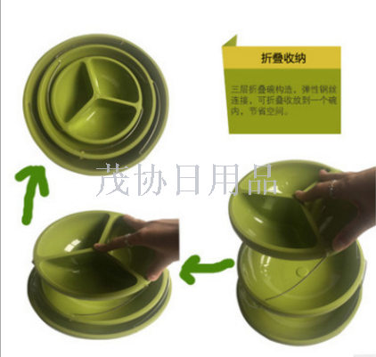 twistfold party bowls three-layer folding bowl telescopic dish details Picture