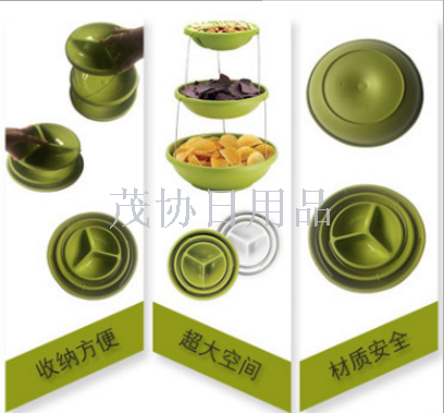 twistfold party bowls three-layer folding bowl telescopic dish Specification image
