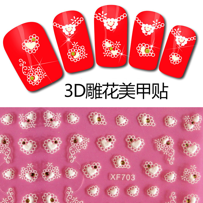 3D立体欧式雕花指甲贴 美甲贴花指甲油饰品法式指甲贴纸产品图