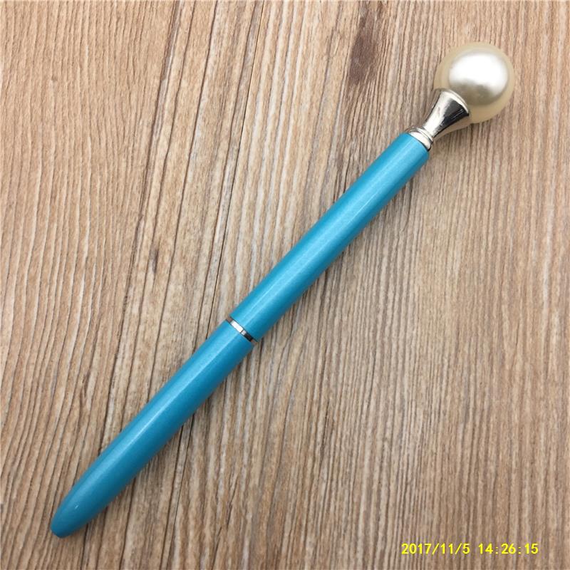 New style ballpoint pen, cute stationery, rotating metal pen gift, white pearl ballpoint pen Specification drawing