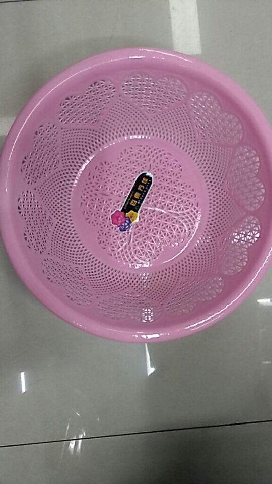 万佳A-70米筐菜篮子圆形洗菜篮收纳筐塑料厨房加厚沥水篮镂空
