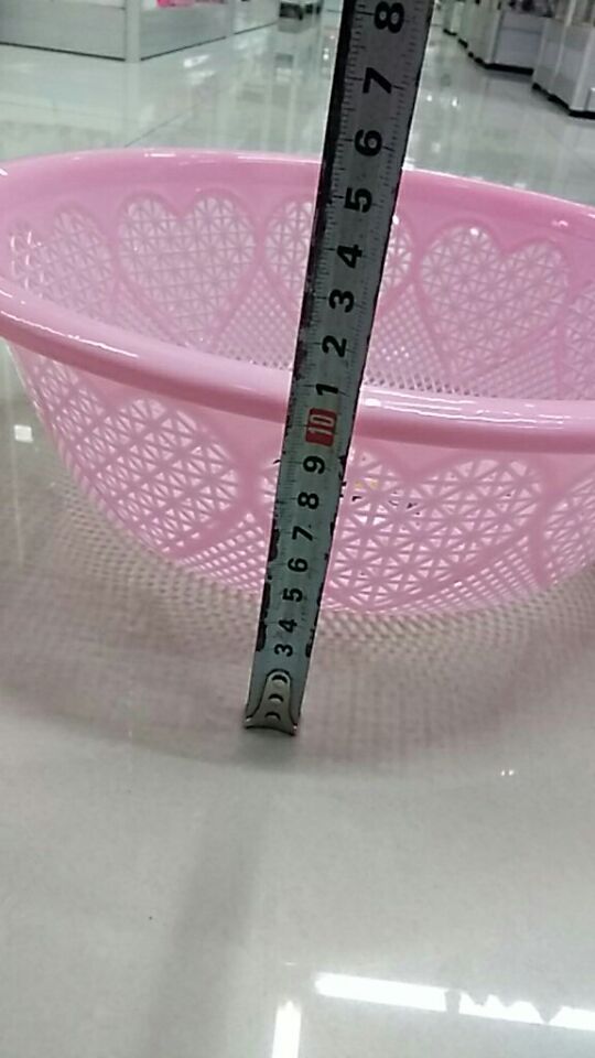 万佳A-70米筐菜篮子圆形洗菜篮收纳筐塑料厨房加厚沥水篮镂空细节图