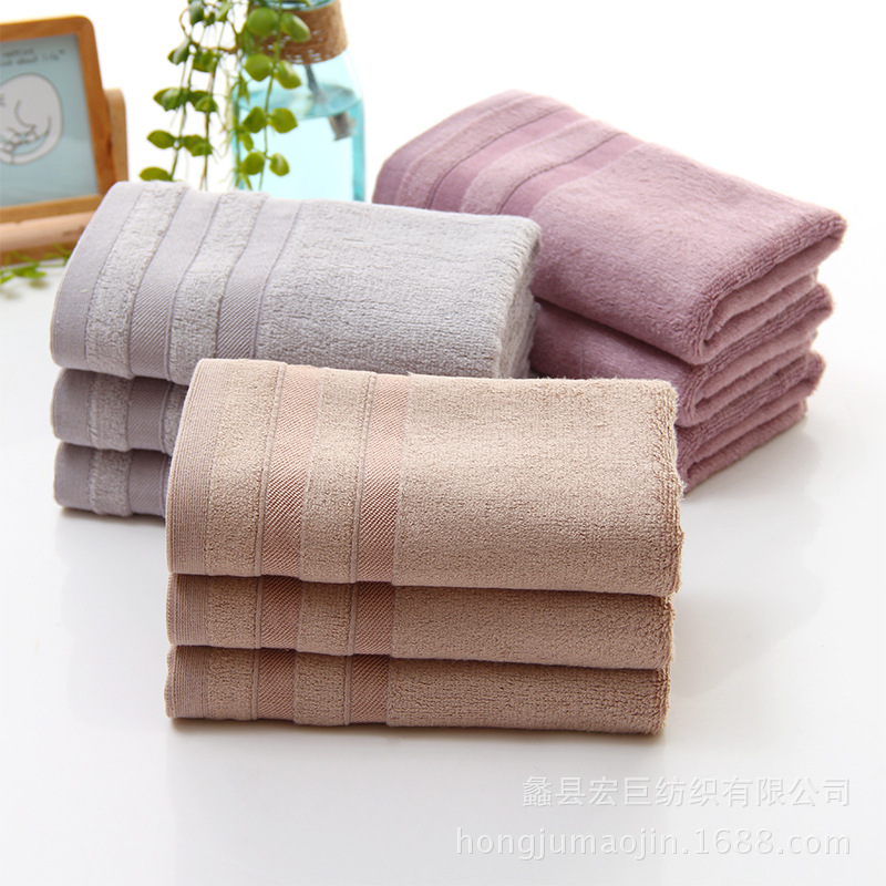 Pure cotton towel manufacturer direct sales, plain bamboo fiber bamboo forest jacquard gift towel, face wash and beauty towel supermarket Specification image