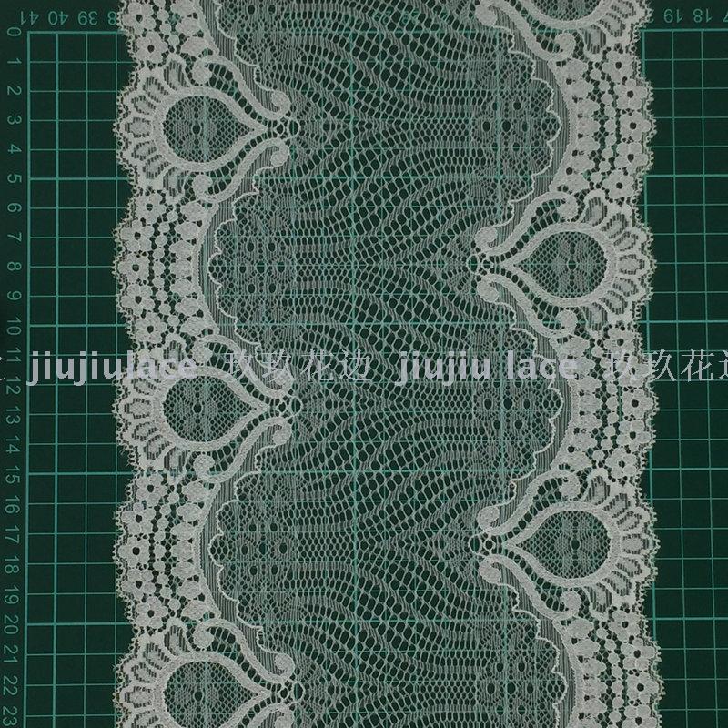 W18695 flat Jaka stretch Lace trim is on sale for a limited time while supplies last details Picture