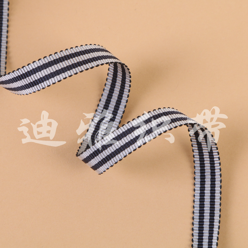 Manufacturers Direct Jump Point Striped Black And White Ribbon Polyester Ribbon Decorative Ribbon