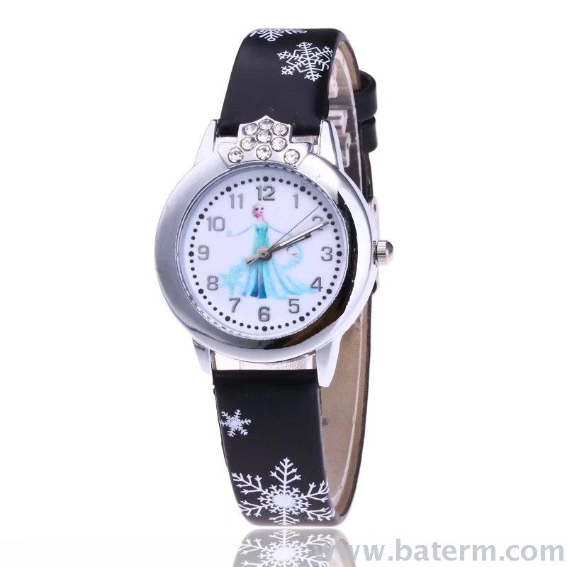 Hot-selling, fashionable and cute cartoon ice and snow belt children's watches, girls' watches, students' watches, cartoon watches details Picture