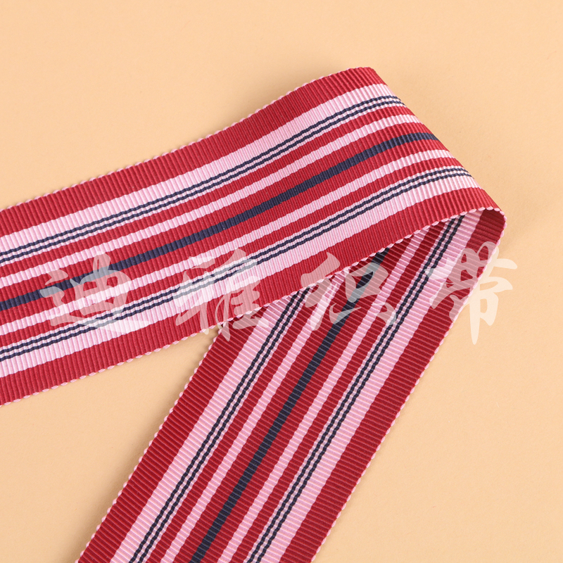 Double-Sided Horizontal Striped Webbing Ribbed Hat With Ribbon Garment, Footwear And Hat Accessories