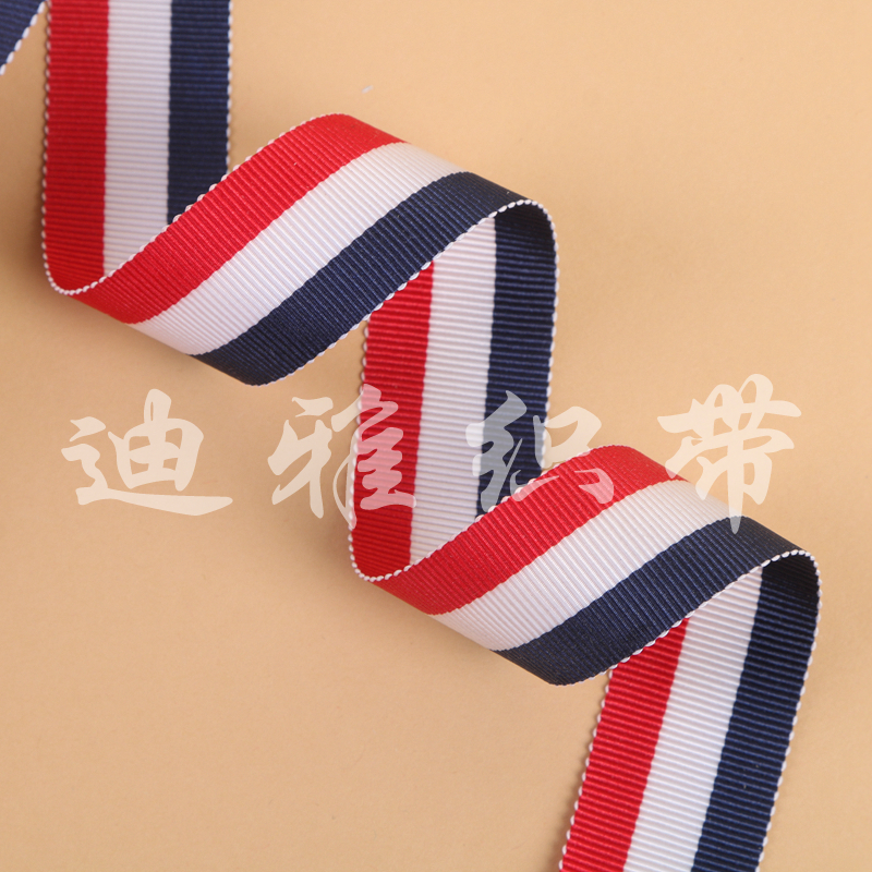 Red, white and blue striped ribbed webbing, hat strap, ribbon clothing accessories Specification image