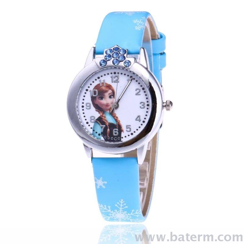 Hot-selling, fashionable and cute cartoon ice and snow belt children's watches, girls' watches, students' watches, cartoon watches Specification image